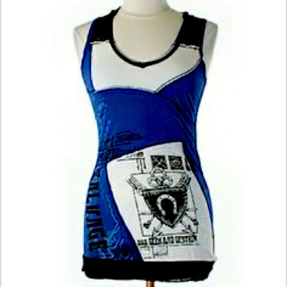 Salvage Graphic Design & Rhinestones Tunic / Dress Hoodie